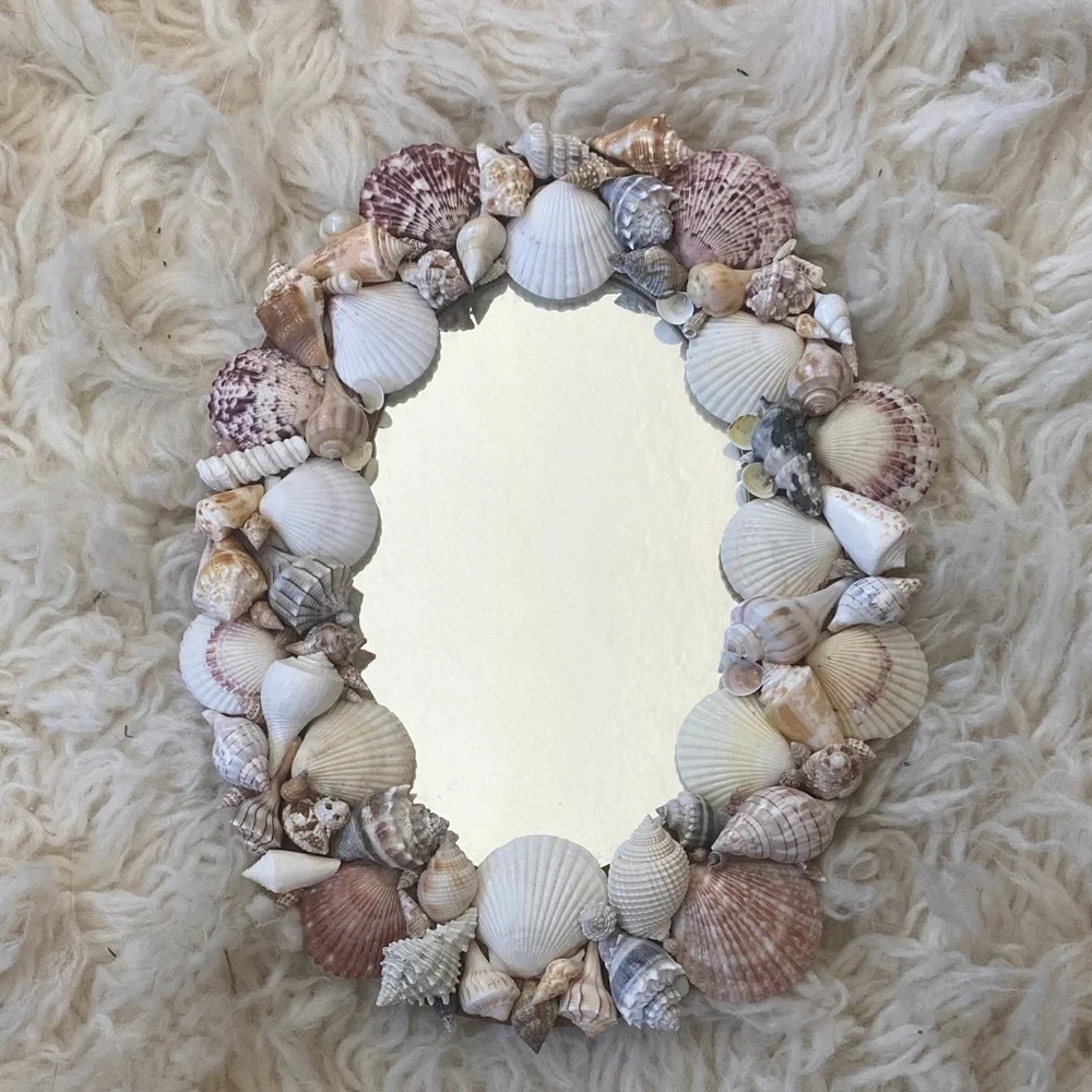 Coastal Seashell Oval Mirror